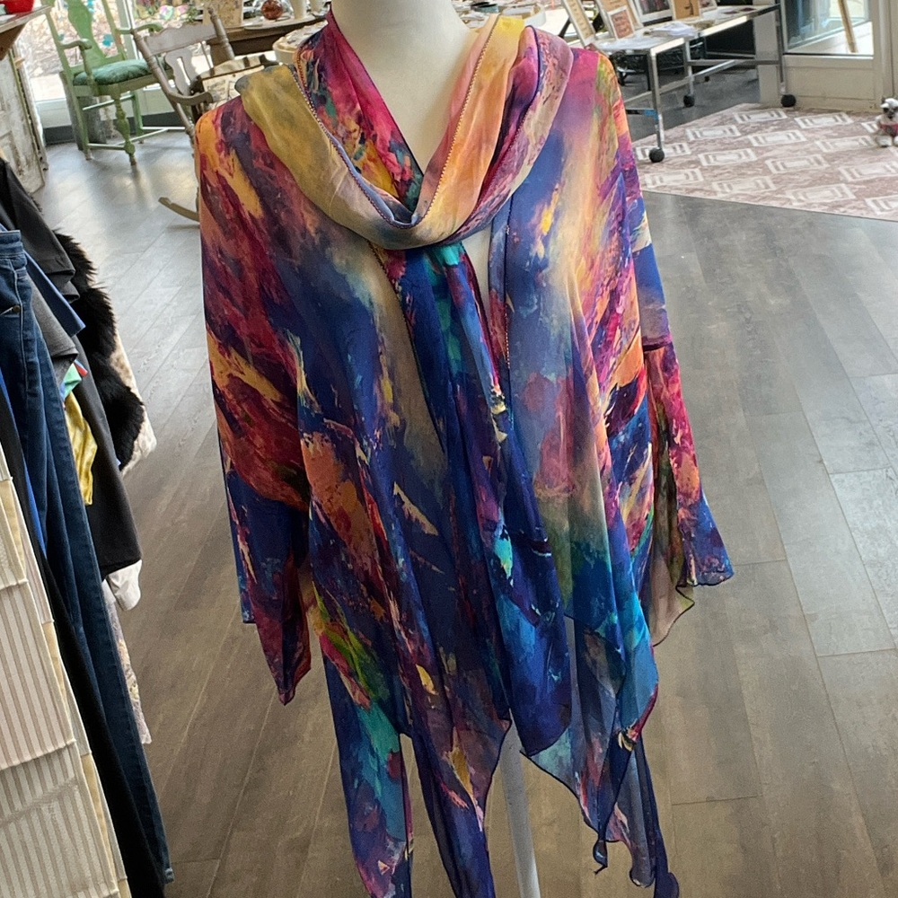 NWT Colorful Abstract Shrug